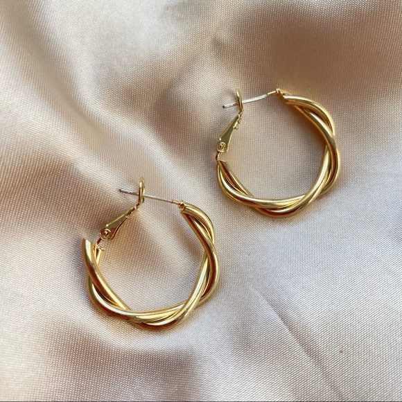 Twisted Braid Wire Metal Earrings - Picture 2 of 16